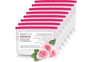 Aquafloow Osuszacz Pokojowy 400 ml, Redukuje Wilgotność, 8 Sztuk Granulki ROSE | Neutralizator Zapachów, Pochłaniacz Wilgoci do Kuchni, Szafki, Łazienki i Gabinetu