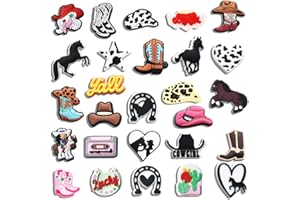 YQ-BEST 27PCS Cowgirl Shoe Charms for Croc Clog Decoration Horse Croc Charms Accessories for Bracelet Wristband Shoe Decoration Girls Women Kids Adults Party Favor