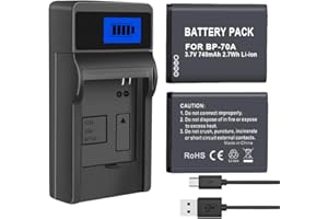 CITYORK EA-BP70A [2er Pack] Akku und Ladegerät kompatibel mit Samsung BP-70A ES73 ES74 PL80 PL100 Kamera