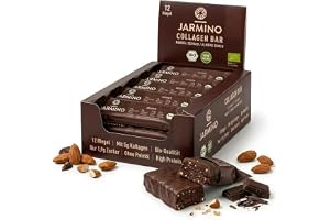 Kollagenbar High Protein Bar Brownie 12x55g - Proteinrik Proteinbar med låg sockerhalt + Palmoljefri (Mandelchoklad) Proteinb