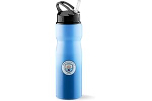 Manchester City F.C. Butelka na wodę ze słomką Metalowa butelka na wodę Fani piłki nożnej Praca sportowa Siłownia - Prezenty Man City dla mężczyzn