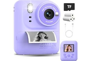 Kinder Sofortbildkamera 1080P HD mit microSD-Karte & Fotopapier – Kinderkamera Digitale Vi