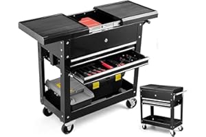 COSTWAY Rolling Tool Cart, 4-Tier Tool Chest Box Cabinet on Wheels with Sliding Top, Lockable Drawers and Handle, Heavy Duty Steel Tool Storage Organizer for Garage Warehouse Workshop, 220KG Load