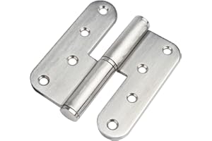 TSSS 6 Pieces 105 x 88 mm H-Shaped Lift Off Door Hinge Flag Hinges, Stainless Steel 201 Heavy Duty Detachable Hinge, Thickness 2.7 mm, Max Load 40KG/Pair