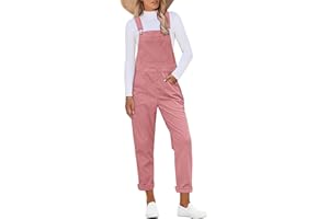 luvamia Cord-Overall für Damen, verstellbare Träger, modischer Latz-Overall mit Tasche, konisches Bein, trendiger 90er Jahre