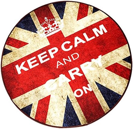 Edge to Carpets and blankets Retro British Style Rice Ball Flag Circular Rug European And American Fashion Living Room Bedroom Fashion Blanket carpet ( Size : 150*150cm )