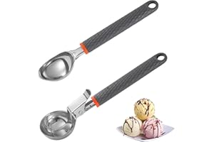 CIMOWN 2 Stück Eisportionierer,verschiedene Größen eislöffel portionierer, Rutschfestem Griff Gebrauch Ideal für Eiscreme Melone Fleischbällchen Teige, Kartoffelpüree oder Melonenbälle
