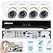Produktbild KKMOON 4CH CCTV Surveillance DVR Security System  Voll 960H/D1 800TVL  P2P Cloud Netzwerk Digitalrekorder + 4 * Innenkamera + 4 * 60ft Kabel