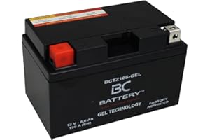 BC BATTERY CONTROLLER BC BATTERY Batería de arranque para motocicleta con GEL 12V 8.6Ah BCTZ10S-GEL Moto&Scooter, sin mantenimiento sellada precargada similar a YTZ10S