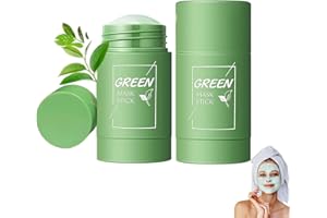 SATHYCHANPY 2 Pièce Green Tea Mask Stick,Masque Nettoyant, Masque thé Vert Stick, Bâton de masque au thé vert,Contrôle le Sébum et Élimine Les Points Noirs, Pour Tous Les Types De Peau Femmes Hommes