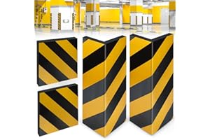 REFORUNG 4 Piezas Protector Columnas Garaje Esquina Protector Pared Garaje Amarillo y Negro Protector Esquinas Parking de EVA Reflectante para Evitar Golpes y Arañazos- 2PCS 40x20x2cm+2PCS 20x20x2cm