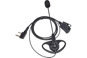 HYSHIKRA Walkie Talkie Earpiece D Shape Security Headset with MIC and PTT Compatible with Retevis Baofeng Kenwood RT24 UV5R TK250 TK320 Radio