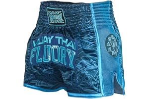 FLUORY Short Muay Thai,Haute Qualité Short Boxe Thaï Short MMA Kick Boxing pour Femme Homme Enfant Compétition D'entraînement de Combat.
