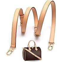 Tracolla In Pelle Vacchetta Per Borsa Neverfull - Lunghezza 65 Cm, Larghezza 4 Cm | Colore Beige Con O-ring