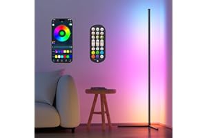 Buyya RGBWIC LED Stehlampe Wohnzimmer, 165CM RGB Stehlampe mit App,Musik Sync 16 Millionen Farben Dimmbar LED Ecklampe Standleuchte für Wohnzimmer Schlafzimmer Spielzimmer