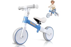 Bautia Balance Bike for 2 Year Old, Toddler Baby Bicycle with Adjustable Seat & Handlebar, No Pedal Training Walking Bike Boys Girls Gift Age 18 Month+ (Blue)