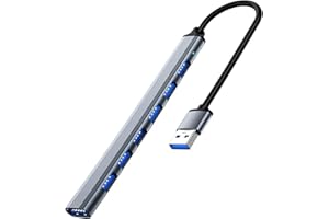 BOULTON UK BOULTON USB Hub 3.0 | 7-Port Ultra Slim Data Hub | USB Dock Adapter for Keyboard, Mouse, Flash Drive & Printer