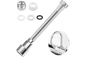 QZKJQDD Przedłużenie kranu, głowica natryskowa obracana o 360 stopni, przedłużenie kranu, 16 cm, idealny do kuchni, łazienki itp. (1 sztuka)