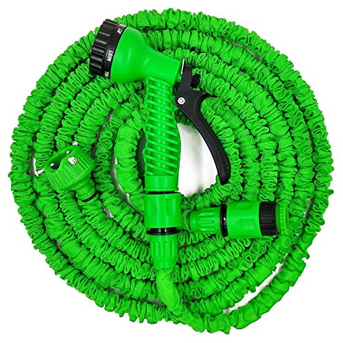 Preisvergleich Produktbild lowmany Gartenschlauch + Wasserhahn-Anschluss + Multifunktions Spray Düse für den Garten, Auto waschen, grün, sortiert Größe