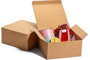Switory Boîtes de cadeau 25pc avec couvercles, 20x20x10cm boîtes-cadeaux en papier kraft pour l'artisanat, cupcake, boîtes de proposition de demoiselle d'honneur en carton