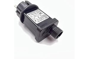 Luccika Trasformatore 31V IP44 con Spina Schuko e Memoria, Alimentatore LED a Bassa Tensione con 8 Giochi di Luce per Decorazioni Luminose e luci Natalizie, Interno Esterno, Driver (9, Watt)