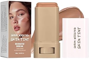 SONGVISON Fond de teint en stick, teinte de la peau boostée par le sérum - Cache-cernes hydratant à couverture totale avec baume de beauté, éclat naturel et éclaircissement 24 heures sur