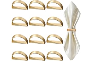Xiciki Serviettenringe Gold - 12 PCS Servietten Ringe Gold, Serviettenring Set, Metall Serviettenring, Serviettenringe für Tischdekorationen zu Hochzeiten, Weihnachten und Valentinstag