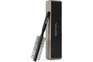 BESTOOL Mała okrągła szczotka do włosów krótkich, okrągła szczotka Quiff Roller do suszenia suszarką, idealna do zaczesywania włosów do tyłu, grzywki i męskiej brody
