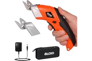 VLOXO Taglierina Elettrico Rotante Forbici Elettriche per Tessuti 4,2V Multi Cutter Mini Taglierino per il taglio di tessuto Pelle Cartone Moquette Pannolenci Giardinaggio Stoffa(Arancia)