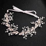 Nupcial de cristal perla hoja diadema tiara vid.