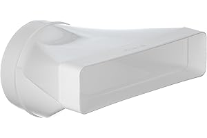 STEINBERG14 Redukcja prostokątna 220 x 55 mm okrągła Ø 125 mm, przejściówka z płaskiego kanału do rury okrągłej, tworzywo sztuczne