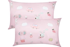 BABY AMABC Lot de 2 housses de coussin pour enfant - 40 x 60 cm - En coton - Pour enfant et fille - Décoration douce et douillette