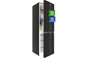CHIQ Kühlschrank Freistehend 157L(109L/48L), 4 Sterne Gefrieren| 47 cm Breit, XL Box| Leise 39dB, 152 kWh/Jahr | LED Litcht | für Wohnungen, Schlafzimmer, CBM159LEBD Schwarz