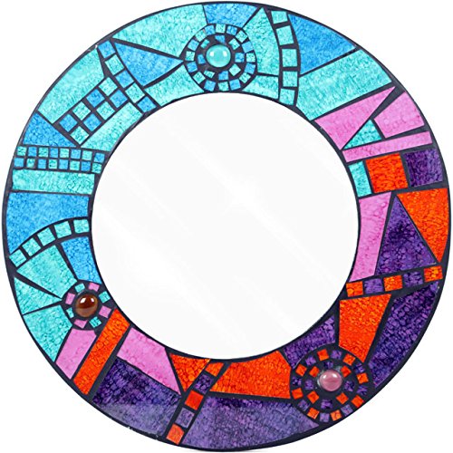Mosaik Glas Wandspiegel rund