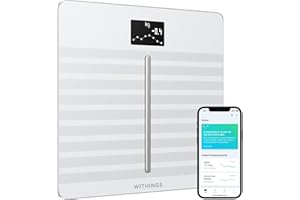 Withings Body Cardio: báscula inteligente con Wi-Fi con análisis de composición corporal, monitoreo de la salud cardíaca, edad vascular, IMC, grasa, masa muscular y ósea,% de agua - Blanca
