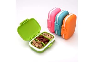 LAOYE 4 Piezas Pastillero Diario para Viaje Pastillero Pequeño Diario 4 Colores Bonitos Caja de Pastillas para Vitaminas y Suplementos Pastillero Semanal 3 Tomas, Organizador Medicamentos, Espacio Ajustable