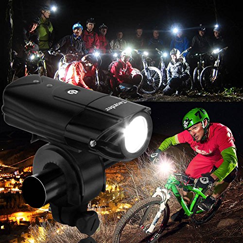 Fahrradbeleuchtung,Teorder Led Fahrradbeleuchtung Set USB(LED Fahrradlicht Front / Fahrrad Frontlicht / Fahrradscheinwerfer / Fahrradleuchte / Fahrradlampen / Bike Light / Bicycle Lights), Led fahrradbeleuchtung vorne Wasserdicht, Wiederaufladbare akku led Cree XML2, aufladbar 2000mAh batterie,1000 lumen led fahrradlicht, 4 Licht-Modi Set, Touch-Dimmung Schalter, mit Montagewinkel zubehör & 1xUSB-Aufladbare-Kabel,Schwarz - 3