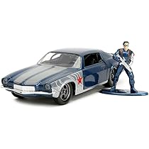 Marvel 1:32 Black Panther 1995 Mazda RX7 Voiture moulée sous pression et figurine Black Panther de 4,2 cm, jouets pour enfants et adultes