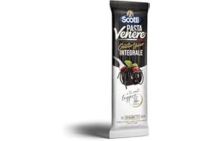 Riso Scotti, Pasta Venere Spaghetti di Riso, Pasta Integrale di Riso Venere Coltivato in Italia, Fonte di Fibre, Fosforo e Proteine, Ideale per un'Alimentazione Equilibrata, Formato 400 g