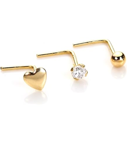 Piercing Nez Or Blanc 18 Carats Avec Oxyde Zirconium Noir. - Piercings