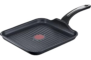 ‎TEFAL Tefal Selection patelnia grillowa 26 x 26 cm, tytanowa powłoka nieprzywierająca, wskaźnik temperatury Thermo-Spot, Advanced Induction, do wszystkich rodzajów kuchenek, w tym indukcyjnych