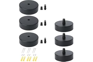 TOPBELIEF 4 Piezas Rosetones Techo, Rosetón De Techo De Metal, Rosetones Techo Lampara, Embellecedor Para Lámpara, Soporte Lampara Techo, Accesorios Montaje Necesarios Para El Montaje Lámparas Techo