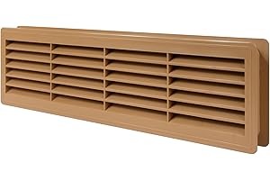 Vent systems Rejilla de ventilación para puertas – Rejilla de ventilación – Cuarto de baño, gabinete, garaje a través de la cubierta de ventilación – Color: madera – 46 x 13.5 cm (44 x 12 cm)