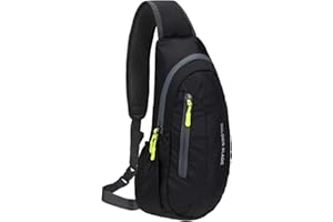 PivotWing Sling Bag Brusttasche Herren Kleiner Rucksack Damen Shoulder Crossbody Crossover Mini Klein Schultertasche Brust Tasche Sporttasche Umhängetaschen Crossbag Schwarz