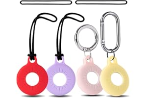 Teyomi® Airtag Llavero Compatible con Apple Airtags 2021, Funda AirTag, Funda Protectora de Silicona para Soporte AirTag, Air Tag Case Cover Accesorios GPS (4 Piezas con 2 llaveros y 4 muñequeras)