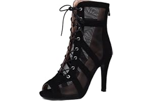 Ceciloroda Femmes Gladiateur Sandales Respirant Danse Heels Strappy