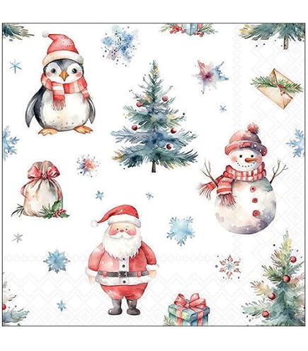 20 Servietten Winter/Weihnachten – Motiv „Äpfel, Zweige & Zapfen“, 33x33 Cm, 3-lagig, Made In Germany