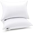 bien LIVING Extra Soft Down Alternative Pillow, 233 TC 100% Cotton Fabric with Down Proof Finish, Sleeping Pillow, 17 X 27 Inch, White (Pillow Set of 2)
