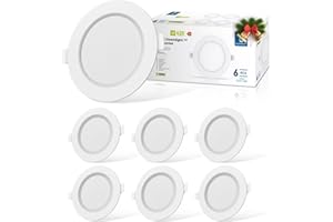 Aigostar Faretti LED da Incasso, led integrati 6 W Equivalenti a 72 W, Faretti da Incasso senza trasformatore, Spot led incasso, Luce naturale 4000K, foro incasso Ф95-100mm (Pacco da 6)