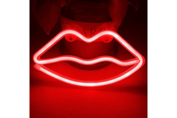 Colording Lip Neon Light Lip lumière Inscrivez-Applique Chambre Décor batterie/USB Exploité LED Neon Lights lèvres néon Lampes signes de lumière pour Bar Chambre pour enfants de soir-rouge Lèvres